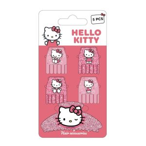 Blister 5 pinzas pelo Hello Kitty