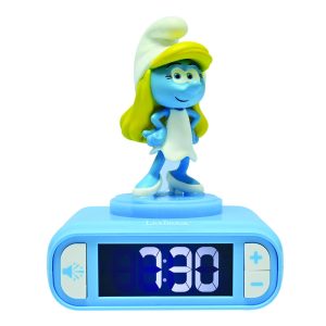 Reloj Despertador Luz Nocturna 3D Pitufina Los Pitufos